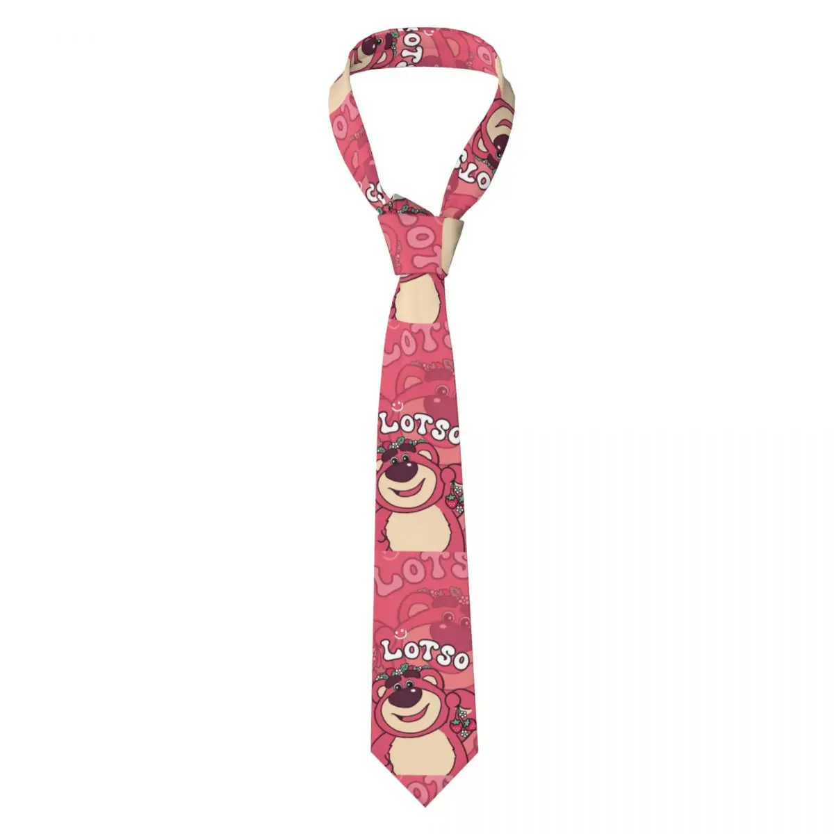 Custom Lotso Huggin Bear Necktie Men Printed Necktie For Wedding Party Mens Silk Tie