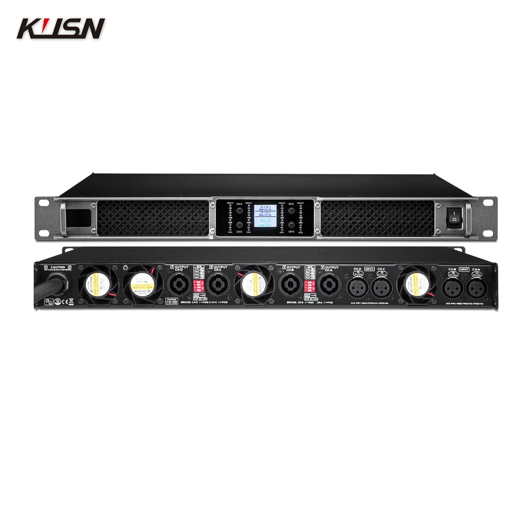 8 Ohm Stereo Power 4x1300W Professional Class D Digital Amplifier Power Factor Correction High-End Large Performances Bars Party