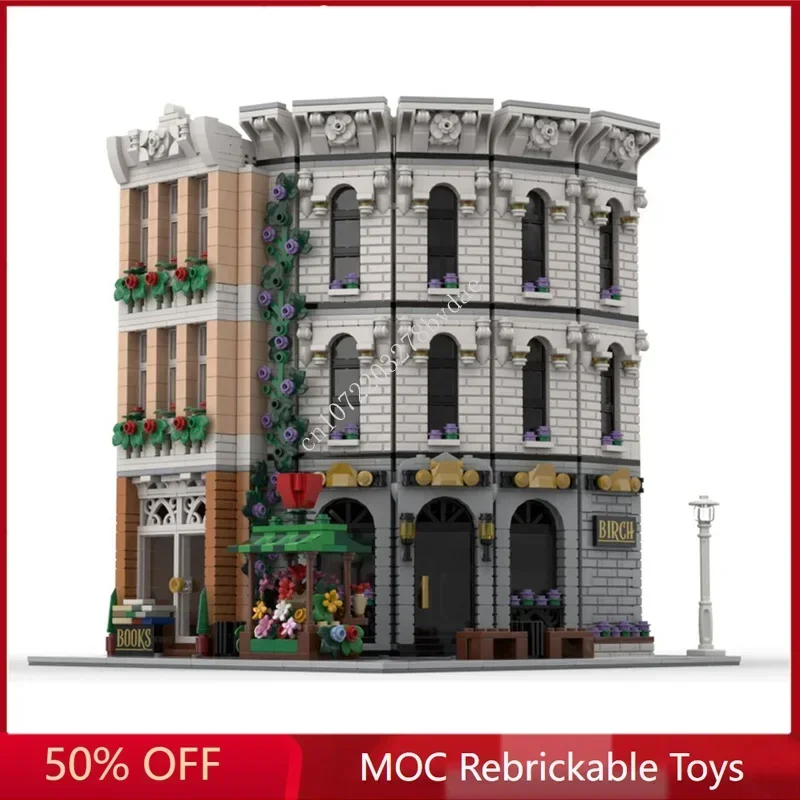 MOC-décennie s de Construction Modulaires Créatifs, Banque de Boudéséquilibre, Modèle de Vue sur la Rue, Architecture, Bricolage, Éducation, Assemblage, Jouets Cadeaux, 2781Pcs