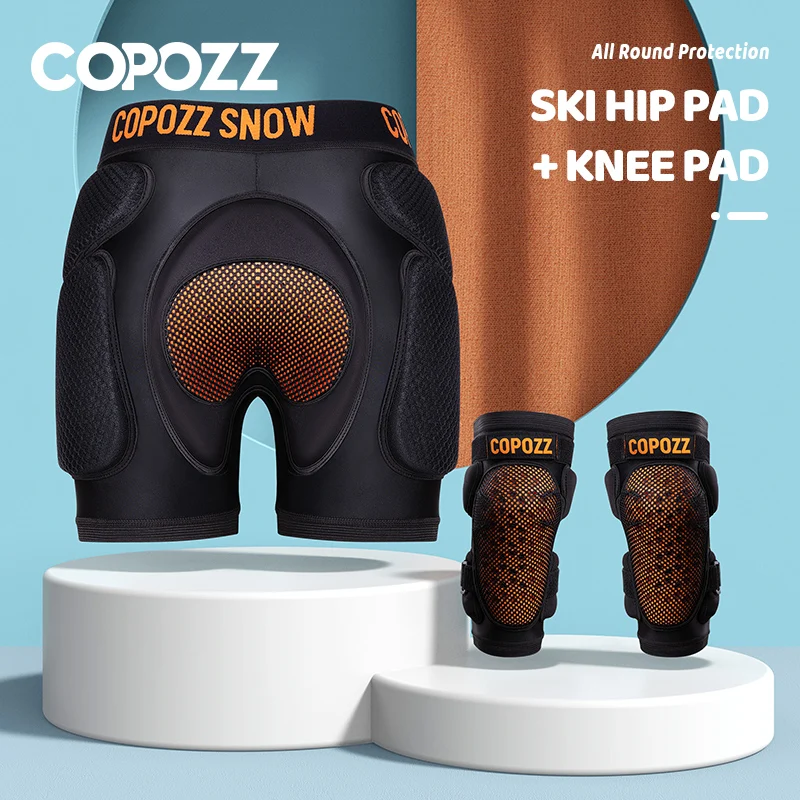 

COPOZZ Children Outdoor Ski Hip Pads Skating Sports knee Protective brace For kids Hip Support Padded Knee Pads Protector