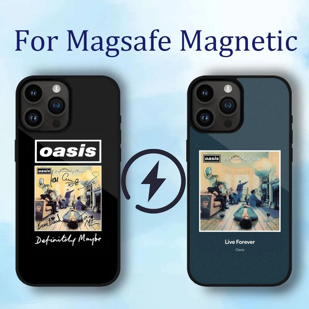 Hot Band O-Oasis Phone Case For iPhone 11 12 13 14 15 Max Plus Phone Magnetic for Macsafe Cases Cover