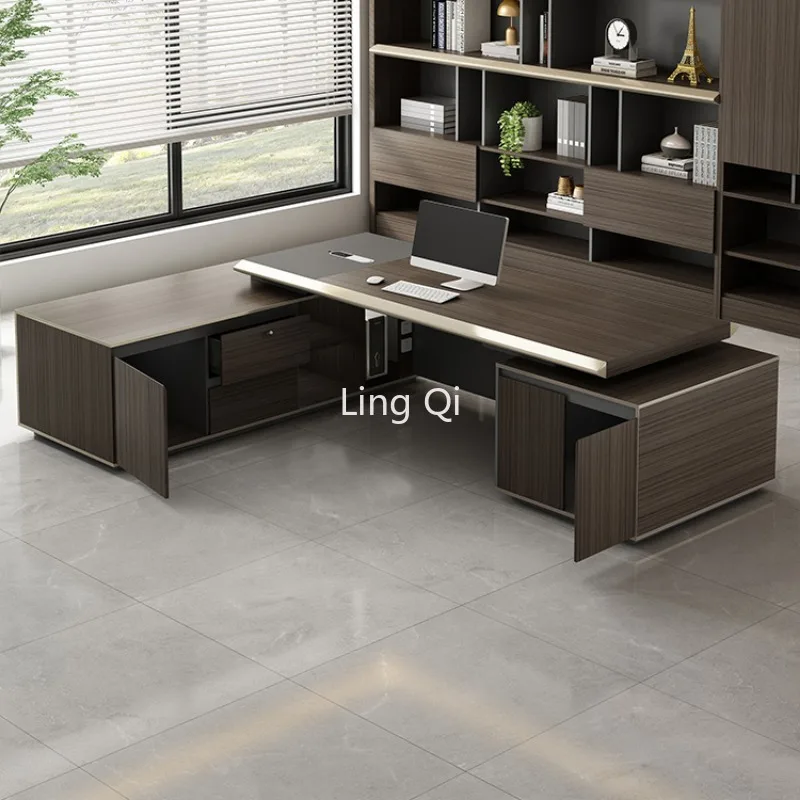 Office Desk Work Dressing Table Writing Computer Desks Gaming Tables Bedroom Home L Shaped Workshop Professional Furniture Boss image 2