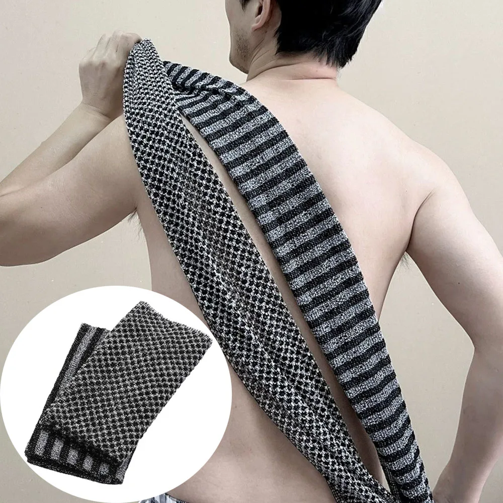 

1pc Exfoliating Washcloth Back Scrubber for Shower Men Women Silver-ion Multi-Function Foam Bath Towel Long Exfoliating Towels