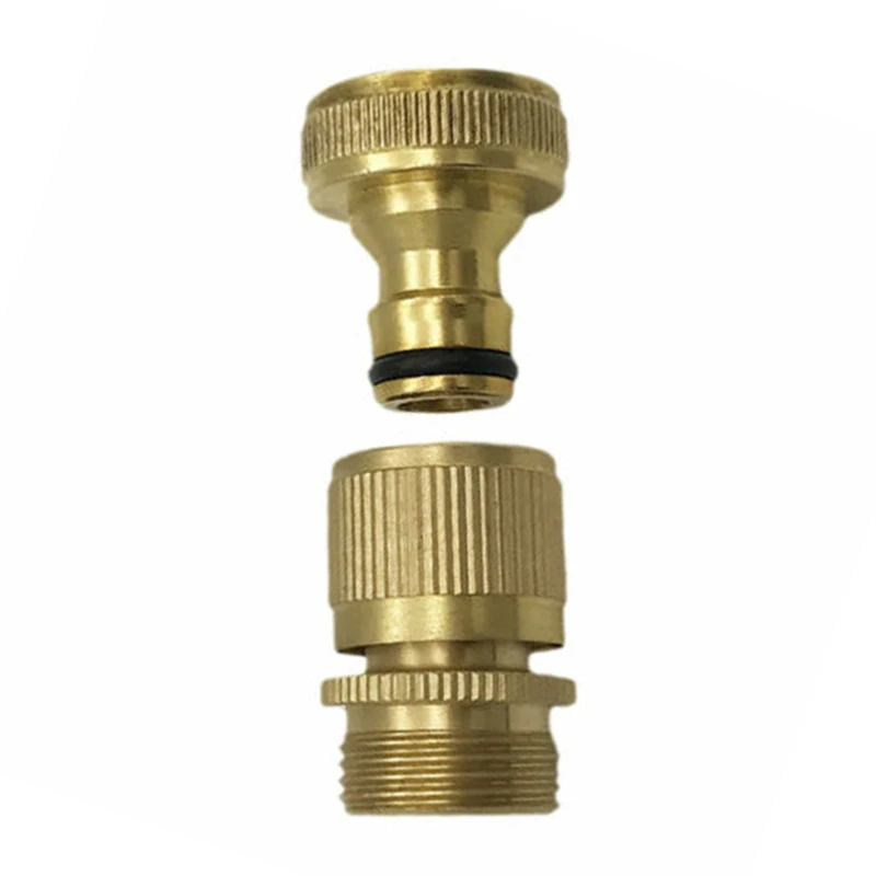 

1 Set 3/4\\\" Thread Brass Quick Connector Garden Watering Adapter Drip Irrigation Copper Hose Quick Connector Fittings