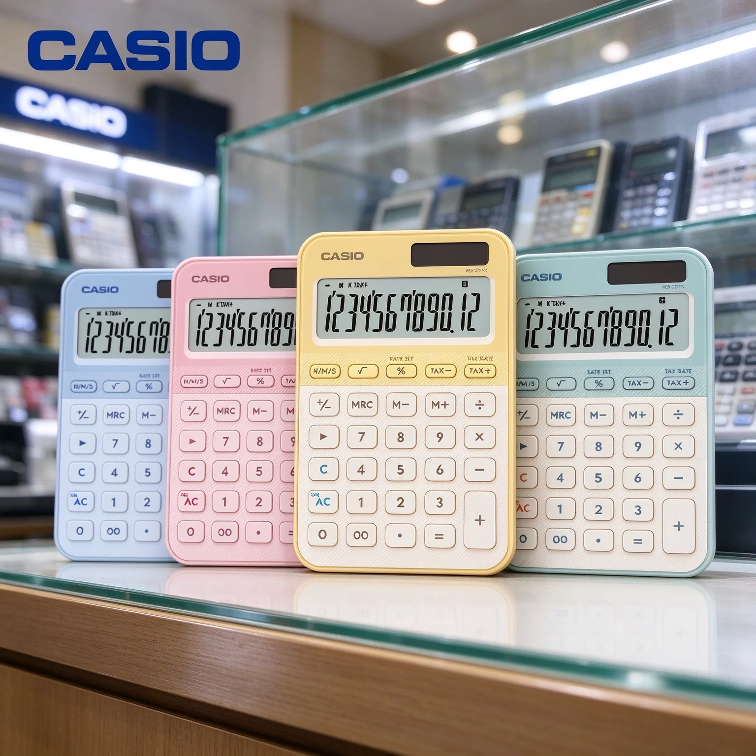 Casio MS20YC Tally Calculator Slim Desktop Frame Energy Saving For Manual Data Counting And Record SL310YC/GY120/DY120