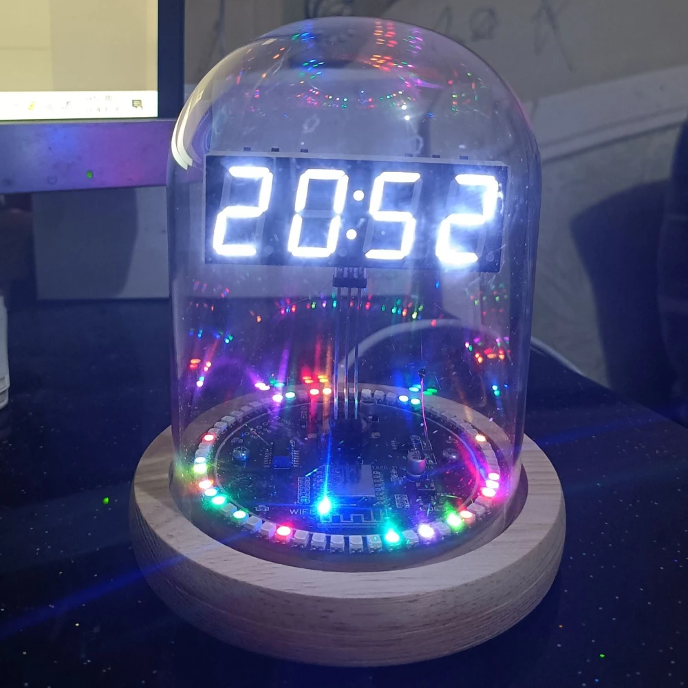 The Latest Desktop Creative Colorful Clock, Student Home Placement Digital Clock Ornaments, Wifi Intelligent Connection