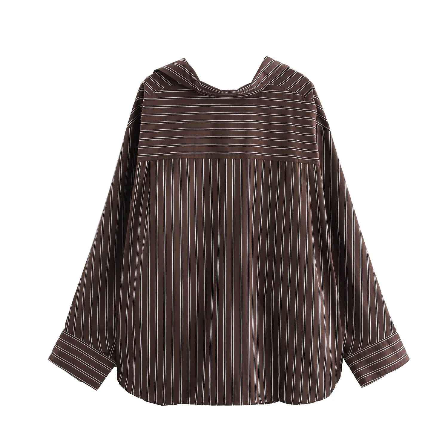 2026 Autumn New Long Fashionable Loose Casual Shirt With Pockets Stripes Down Shirt Long Sleeve Casual Blouse For Women GP0K