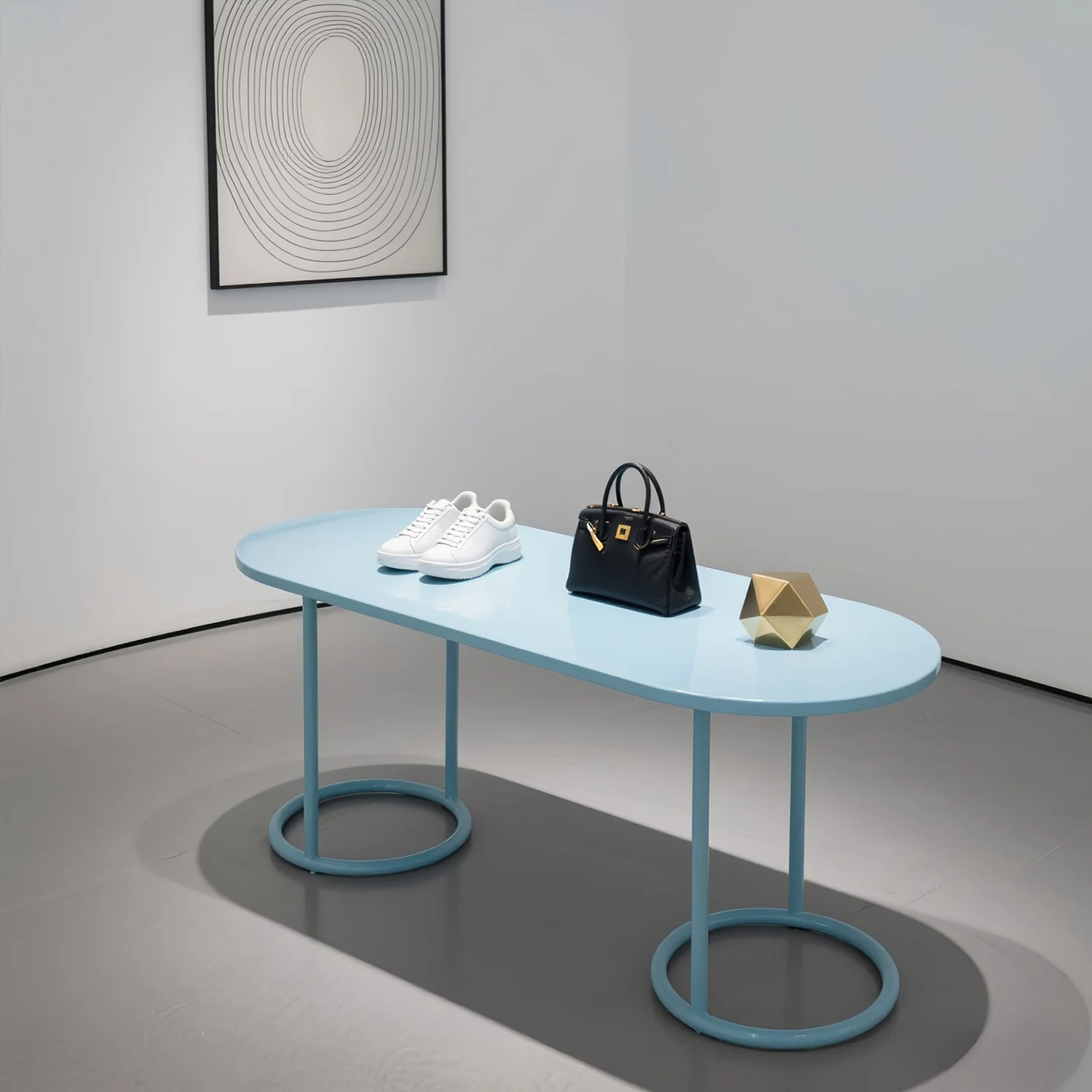 *  Island Display Counter for Clothing Stores Wrought Iron Light Luxury Display Table