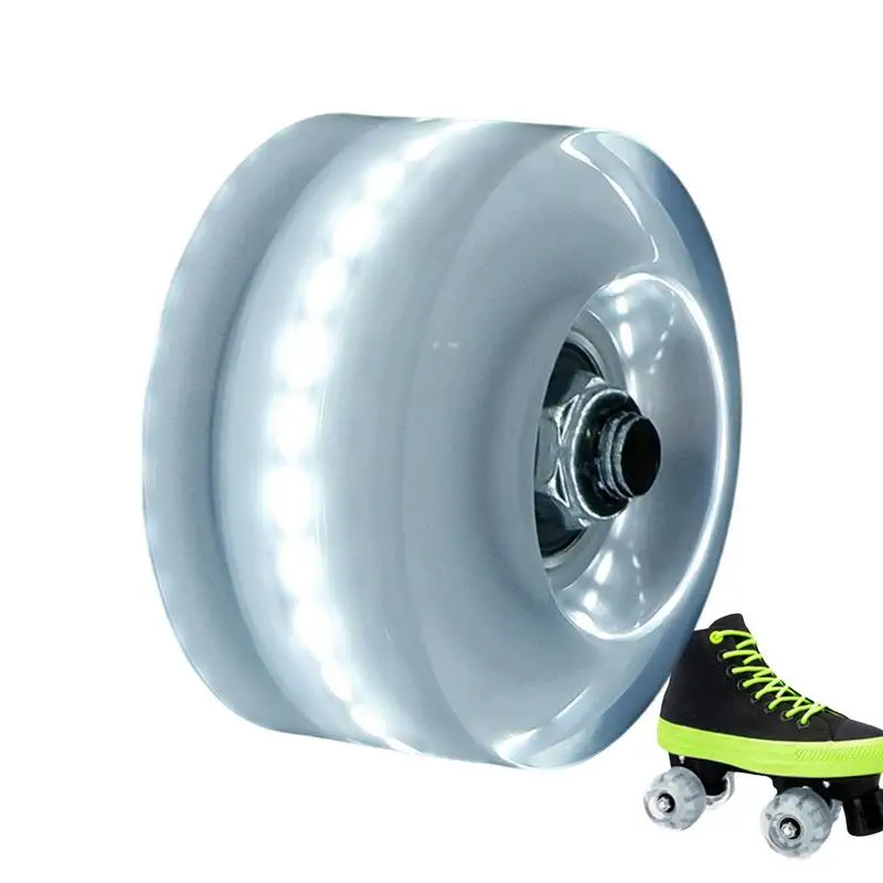 Patines luminosos de doble fila, ruedas intermitentes de cuatro ruedas, accesorios de PU