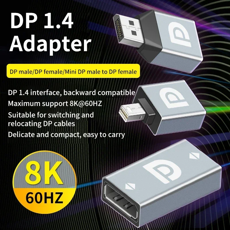 8K 4K Displayport To Mini Displayport  Adapter Mini DP to DP Adapter For Projector PC TV Macbook Pro Air Monitor Converter