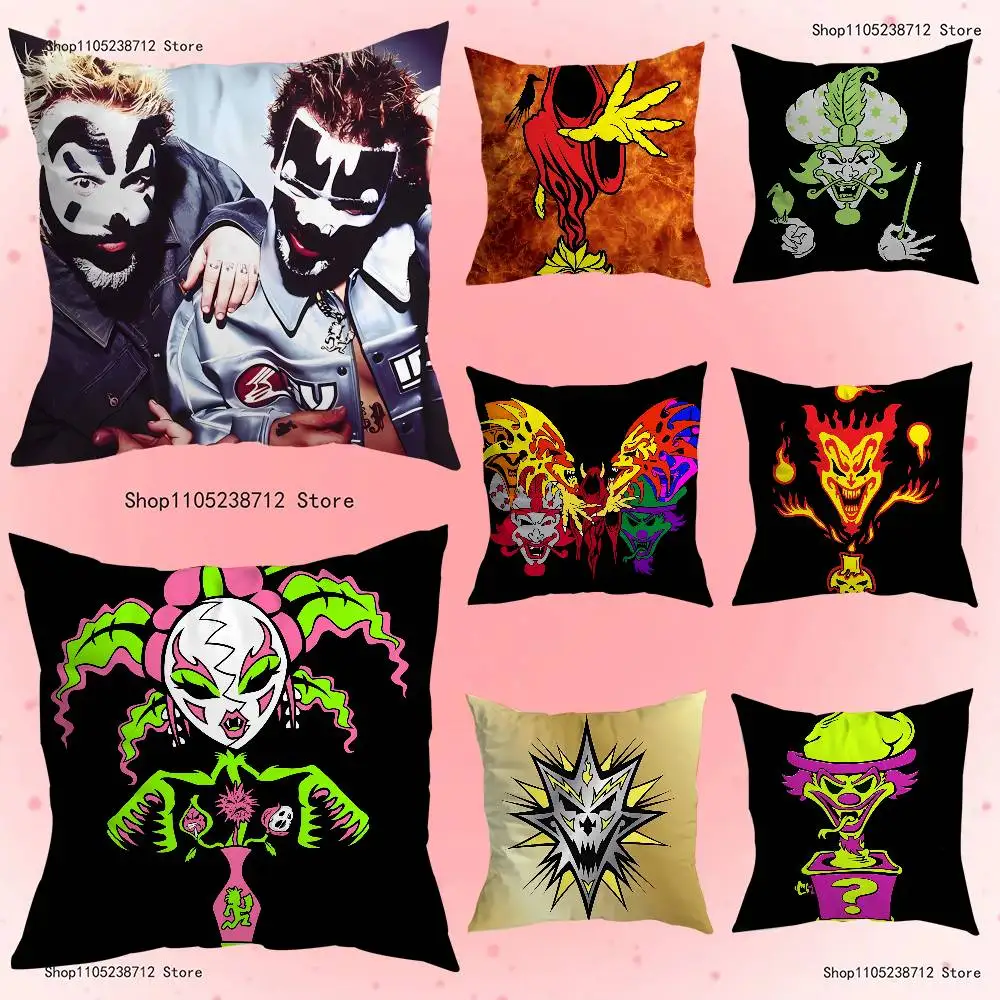 

I-Insane Clown Posse Anime Pillow Case Anti-dustmite Pillowcase Invisible zipper silky short plush Sofa cushion cover