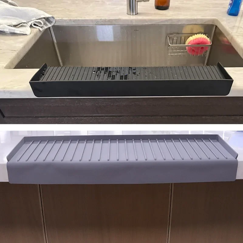 Durable Silicone Sink Edge Protector Upgrade Sink Counter Protector Can Be Cropped Sink Splash Guards Kitchen Escorredor Louças view 4