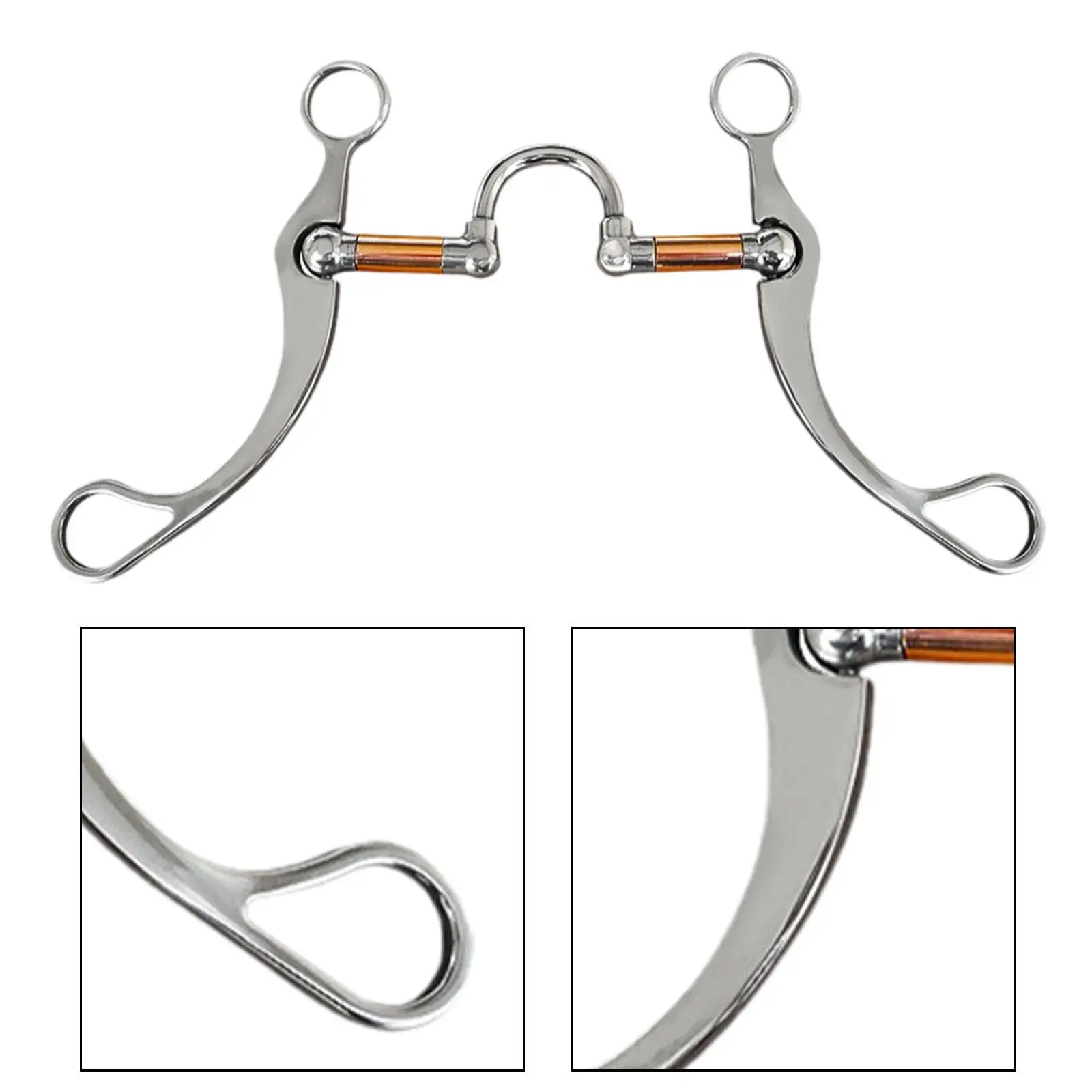 H Shape Horse Mouth Snaffle Ring Bit Stainless Steel Chew Equestrian Tools for Horse Riding