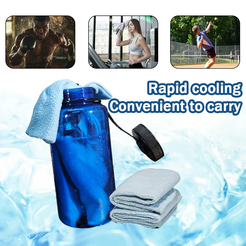 1L Water Cool Towel Bottles Set 4PCS Microfiber Big Size Summer Hot Day Sport Towel Water Quick Clean Sweating Tool Cup Capacity