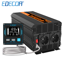 Inverter 12v 220v Pure Sine Wave 1500w 2000w 2500w Off Grid Edecoa Power Inverter DC 12v 24v to 230v 12V 220V Converter