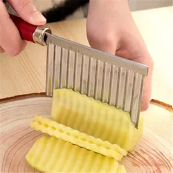 French Fry Cutter Stainless Steel Potato Wavy Edged  Knife  Peeler Cooking Tools Kitchen Gadget Vegetable Fruit