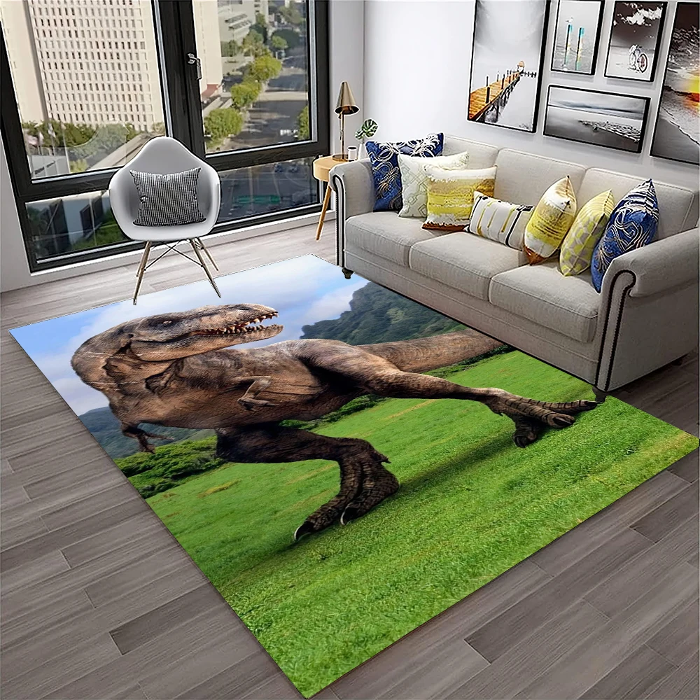 

Jurassic Park Dinosaur Cartoon Child Carpet Rug for Home Living Room Bedroom Sofa Doormat Decor,Play Area Rug Non-slip Floor Mat