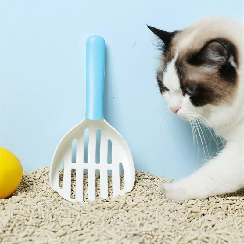 Cat & Dog Sand Shovel Plastic Bicolor Cat Poop Shovel Pet Cleaning Supplies Hollow Grid Design Toilet Sand Shovel