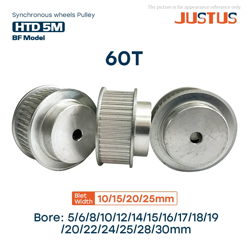 HTD 5M 60Teeth Timing Pulley Bore 5/6/8/10/12/12.7/14/15…30mm for 10/15/20/25mm Width Belt Used In Linear Pulley 5GT BF Type
