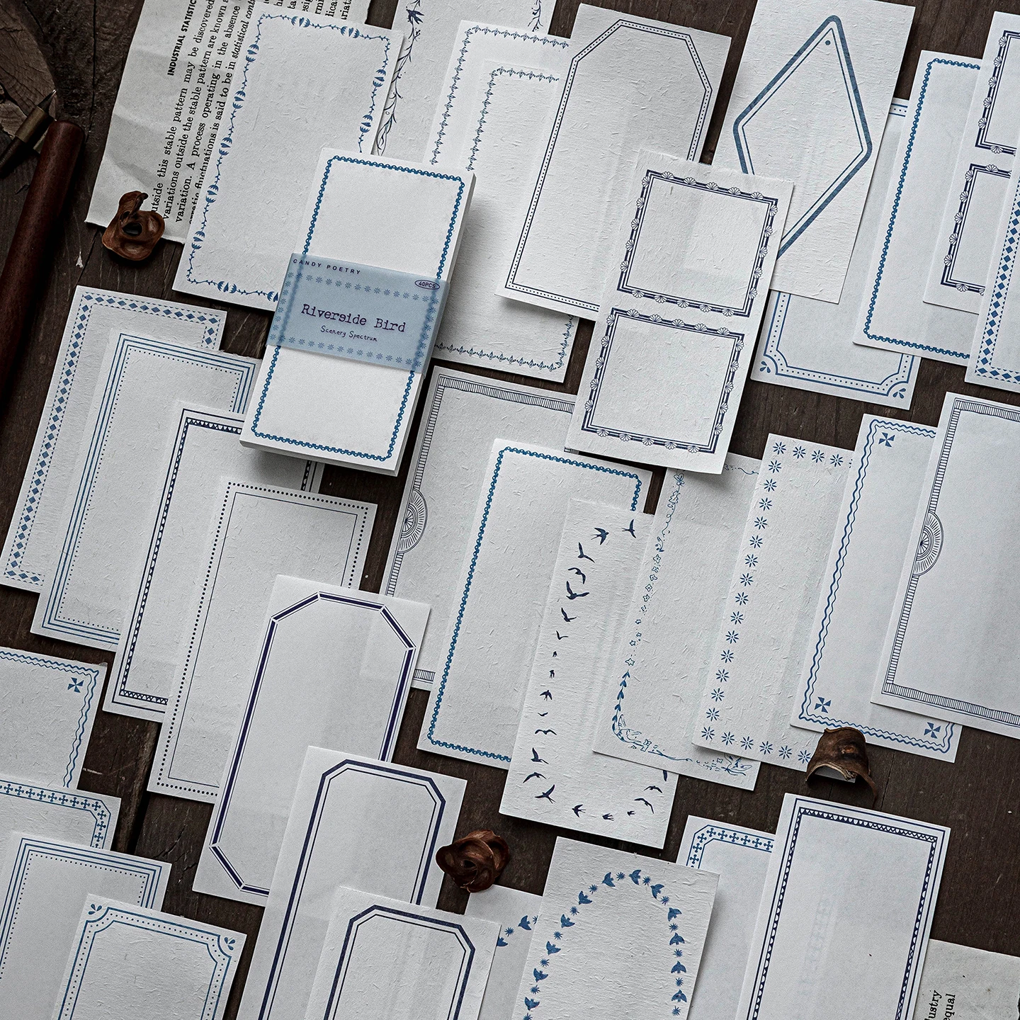 Notas Adhesivas con Borde de Encaje 'Lluvia Matutina', Etiquetas No Adhesivas de Alta Calidad, Papel de Fondo para Diario Vintage, Material para Decoración DIY