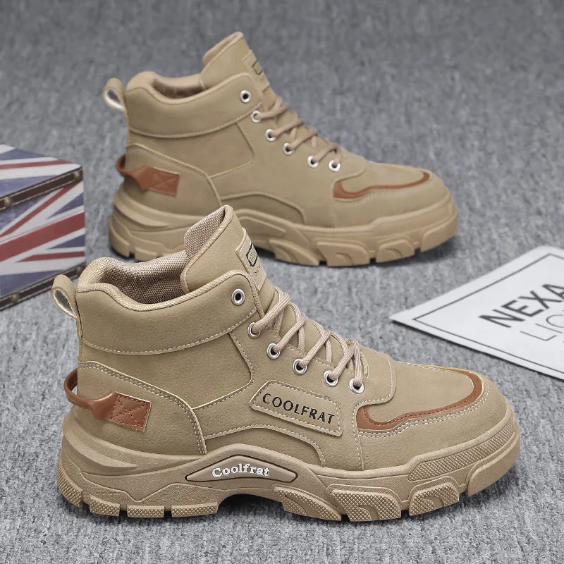 Men's Sneakers Autumn Men's Shoes High-top Men Boots Trend Versatile Platform Tooling Shoes Casual Boots for Men tenis masculino