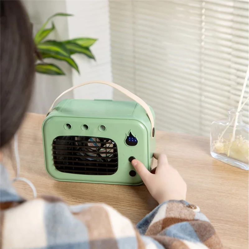 【Berserk】Refrigerador de ar portátil USB Ventilador de névoa de água de mesa Ar condicionado recarregável para uso doméstico