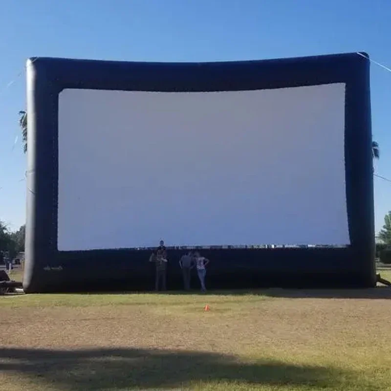 Outdoor large inflatable movie screen commercial event advertising screen mobile portable projection bracket air mold