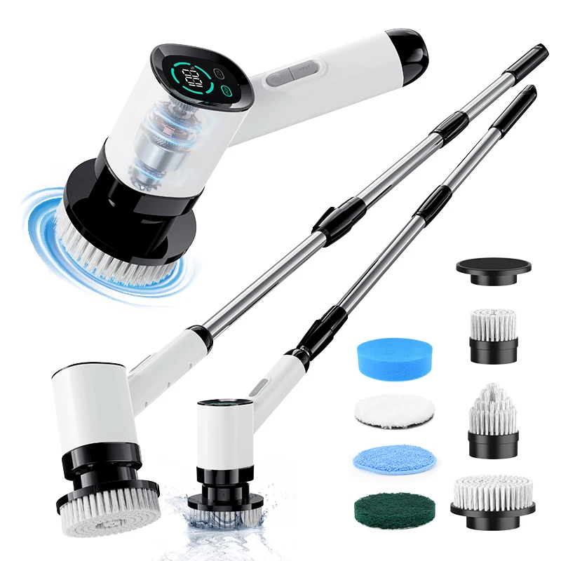 

Электрический беспроводной скруббер, кухонные гаджеты с 7 сменными насадками для ванной комнаты, кухни, скруббер для чистки туалета