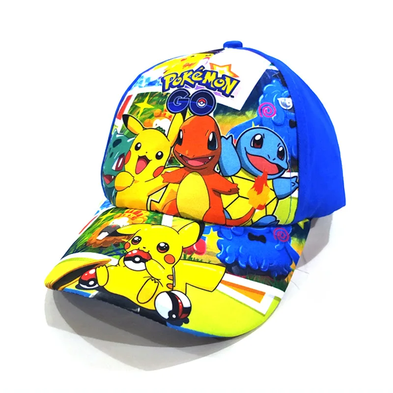 Cartoon Pokemon Baseball Cap Pikachu Hat Adjustable Pokemon Cosplay Hip Hop kids Girls Boys Anime Figure Toys children Gifts - view 2