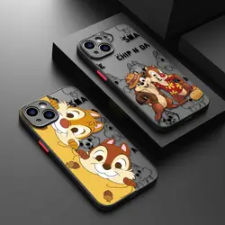 Cute Chip And Dale Phone Case For iPhone 15 14 11 Pro Max 13 12 Mini XR X SE 7 8 6 6S Plus Hard Matte Shell Cover Fundas