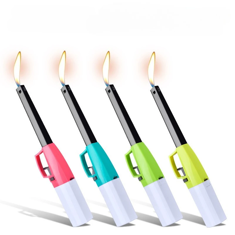 New Long Handle Igniting Gun Outdoor Inflatable Gas Stove Igniting Gun Stick Artifact Extended Kitchen Home Lighter