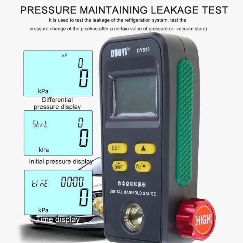 Tester digitale per collettore refrigerazione HVAC Tester per temperatura pressione del vuoto Mantenimento del d