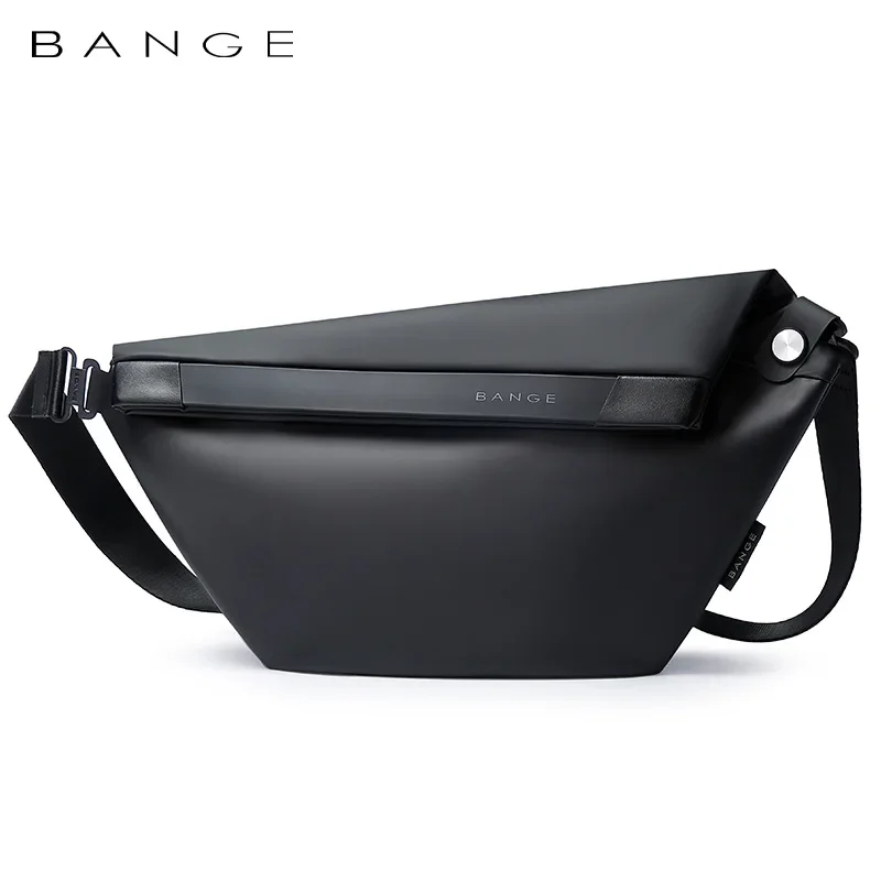 Bange Men's Shoulder Chest Waterproof Bags Bags for Students Dating Decorations Gifts for Men Cool Black Bag