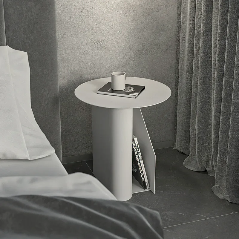 Bedroom bedside table modern, simple white minimalist, small creative bedside table, light luxury small table
