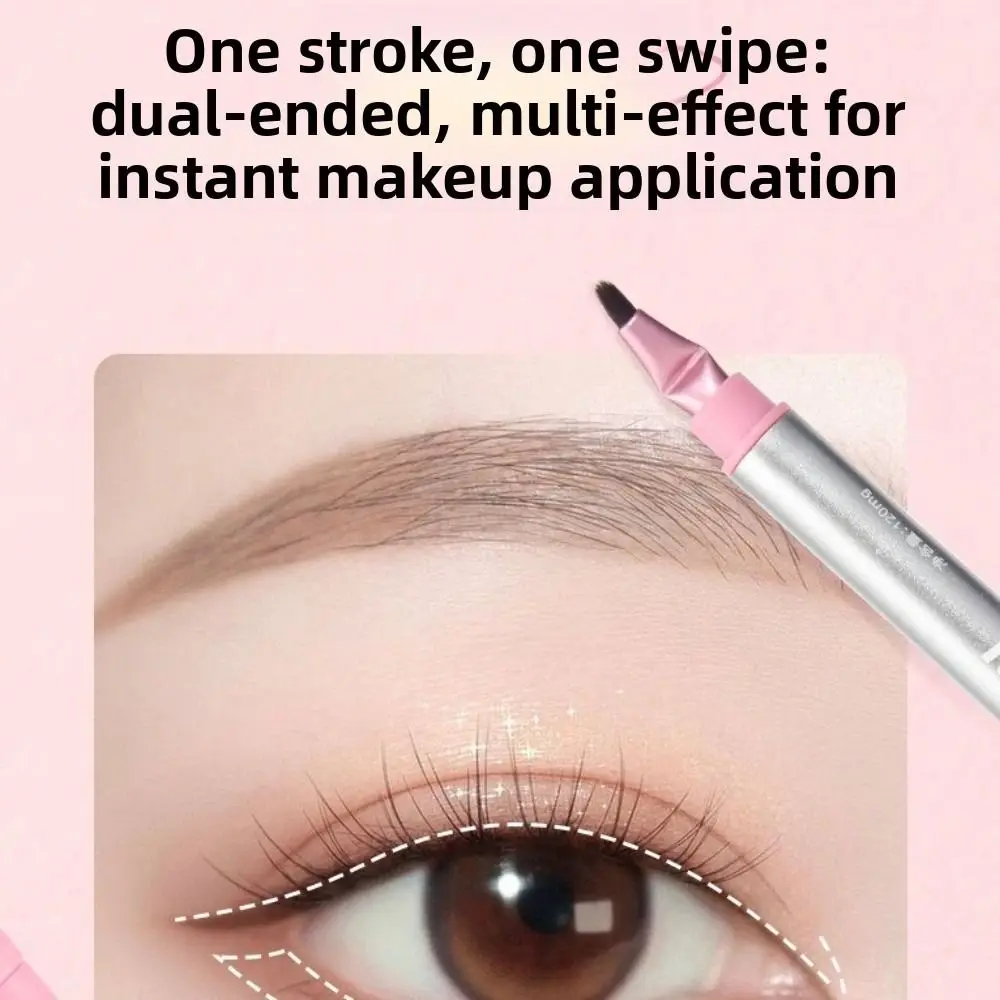 Nuevo Lápiz Delineador de ojos de doble cabeza, bolígrafo de Gel a prueba de sudor con esquinas dobladas, herramienta de maquillaje resistente al agua, delineador de ojos de larga duración