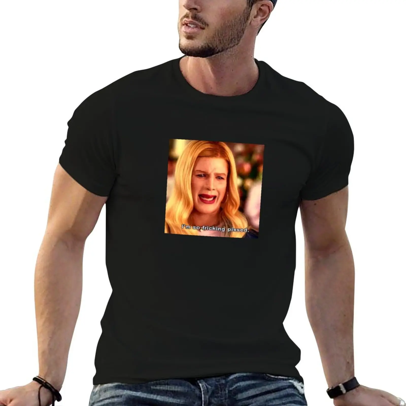 White Chicks Meme I'm so fricking pissed T-Shirt Simple Casual Short Sleeve Tee