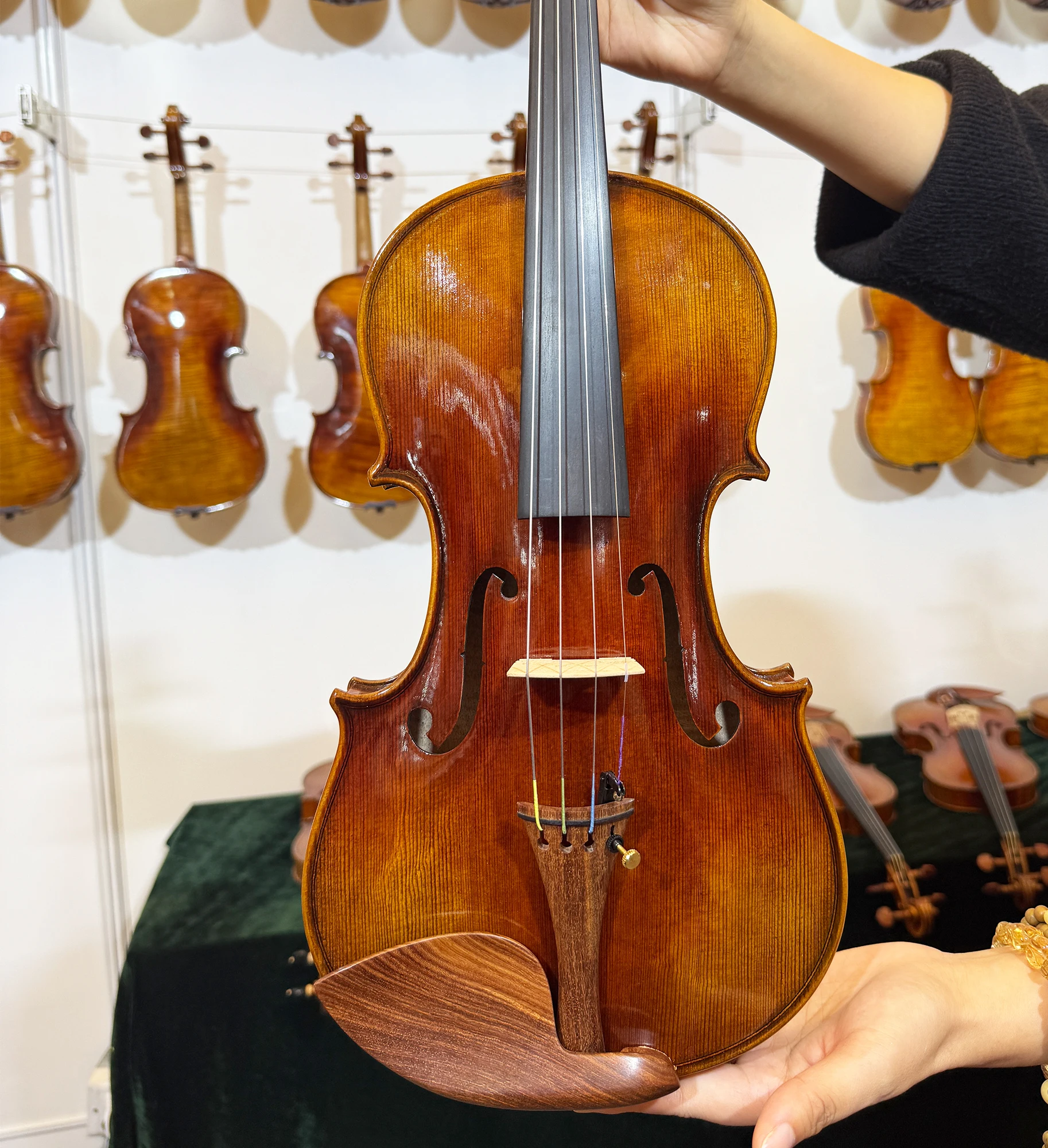 Handmade Violin 4/4 Replica of the 1715 Stradivarius Violin, Hand-Painted, Spruce Top