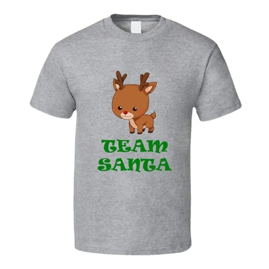 

Funny Team Santa T Shirt Cute Cartoon Reindeer Holiday Christmas Cotton Short Sleeve O-Neck T-Shirt New S-3XL