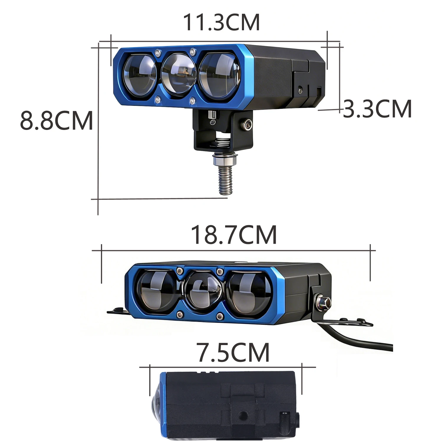 4.3inch high-power 70W Low Beam 106W High Beam LED Auxiliary Light Waterproof Car Grille Mount External Offroad Driving Light