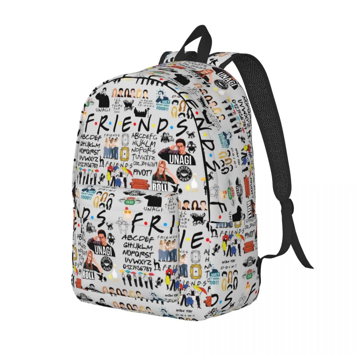 Friends TV Show Backpack for Boy Girl Kids Student School Bookbag Cartoon Central Perk Daypack Preschool Kindergarten Bag Sports