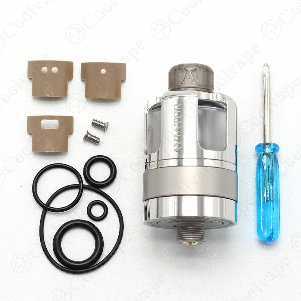 Wolfcoolvape Aviator Style RTA 22mm Atomizer 3.5ml 316SS PCTG Tank MTL DL 4 مدخل هواء خزان Vape قابل لإعادة البناء للسجائر الإلكترونية