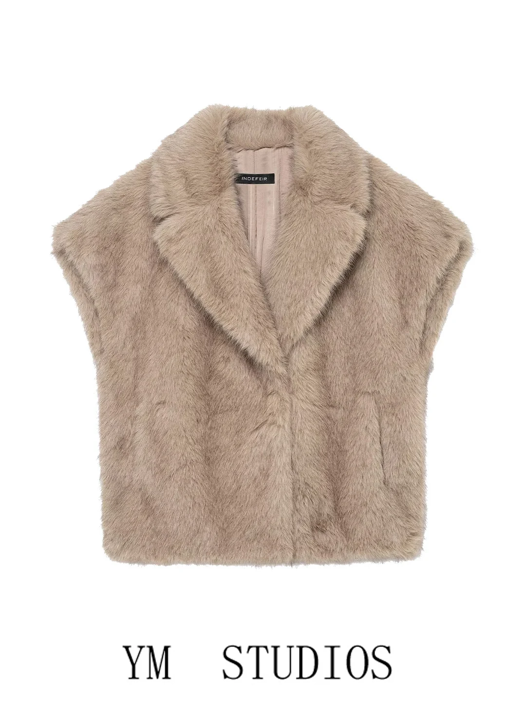 

Женский утепленный зимний жилет свободного кроя с эффектом искусственного меха, верхняя одежда для девочек, пальто из полиэстера средней длины