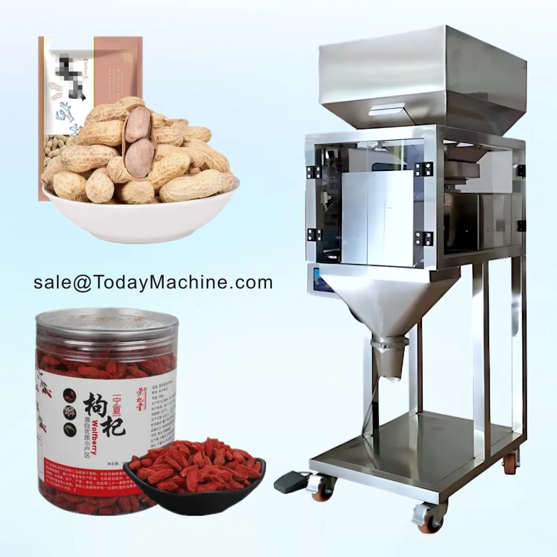 Automatic Small Dual Lane Double Head Linear Weigher Combination For Powder Grains Tea