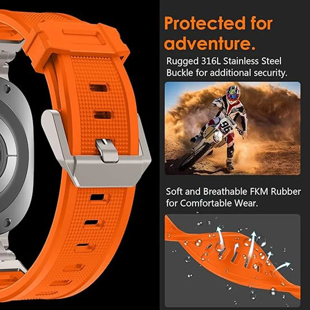 المطاط الرجال حزام لسامسونج غالاكسي 8 44 مللي متر 40 مللي متر 8 الكلاسيكية 46 مللي متر الفاخرة الرياضة الفرقة ل غالاكسي الترا 2025 2024 حزام الساعات سوار