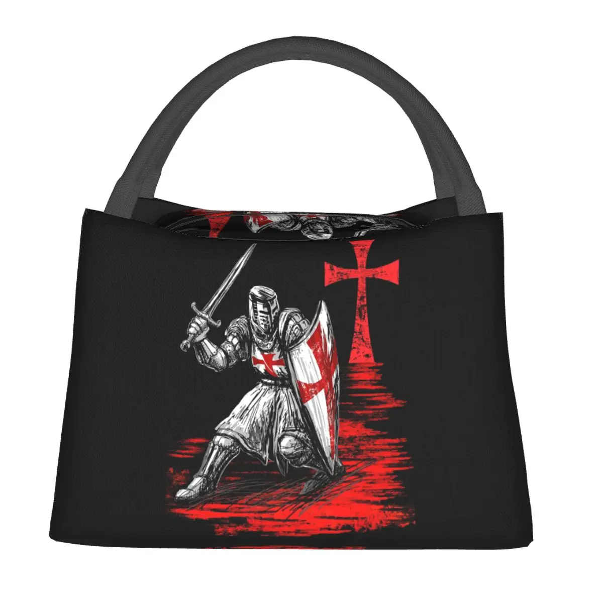 Knight Templar Sword Crusader Lunch Bags Insulated Bento Box Lunch Tote Picnic Bags Cooler Thermal Bag for Woman Student Office