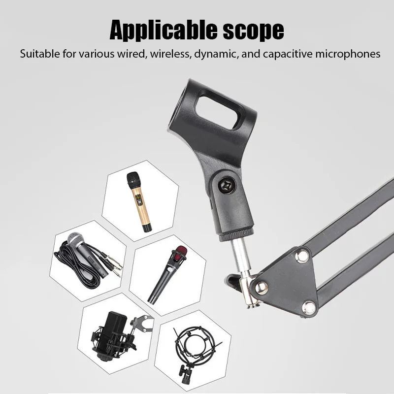 Microphone Stand Adjustable Desktop Boom Holder Professional Flexible Scissor Arm for Podcast/Streaming/Youtube