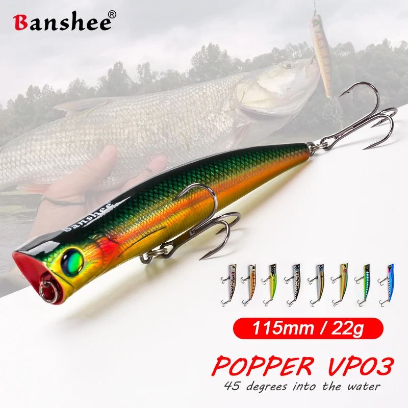 115mm 22g  Popper Bubble Burst Saltwater Big Top water Fishing Lure GT Tuna Wobbler Artificial Hard Bait for Pike Perch Tuna