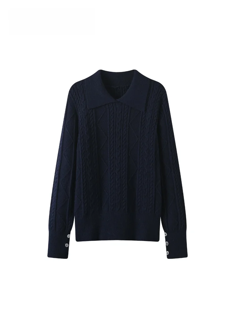 

Loose Long Sve Ne Sweater for plus Size Women Casual Sle Knitted Thiened Spring Faion for Older Ladies