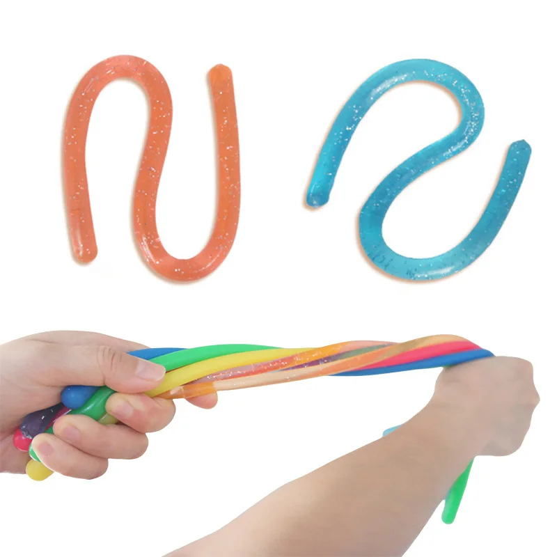 5 قطعة بريق بسط سلاسل جامبو الملونة تململ الشعرية اللعب ضغط الإصدار القلق للأطفال ADHD التوحد المنتجات الحسية