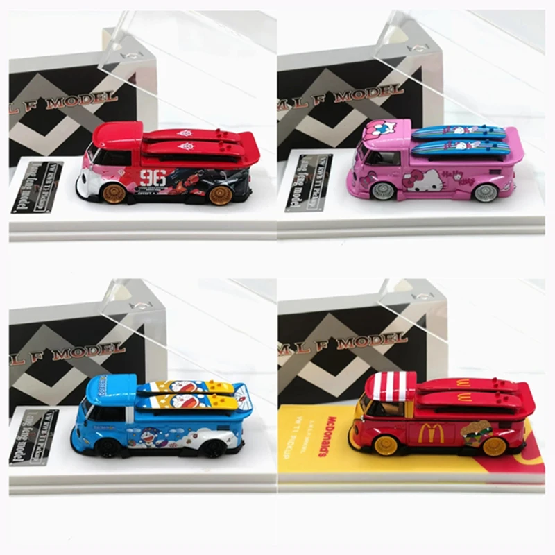 

LMLF 1:64 RWB T1 хлебный пикап с широким корпусом, прицеп, имитация сплава, модель автомобиля, классический сувенирный подарок для взрослых, статический дисплей
